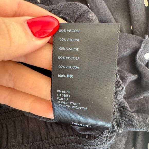 Urban Outfitters Black Polka Dot Smocked Long Sleeve Crop Top - Picture 7 of 10